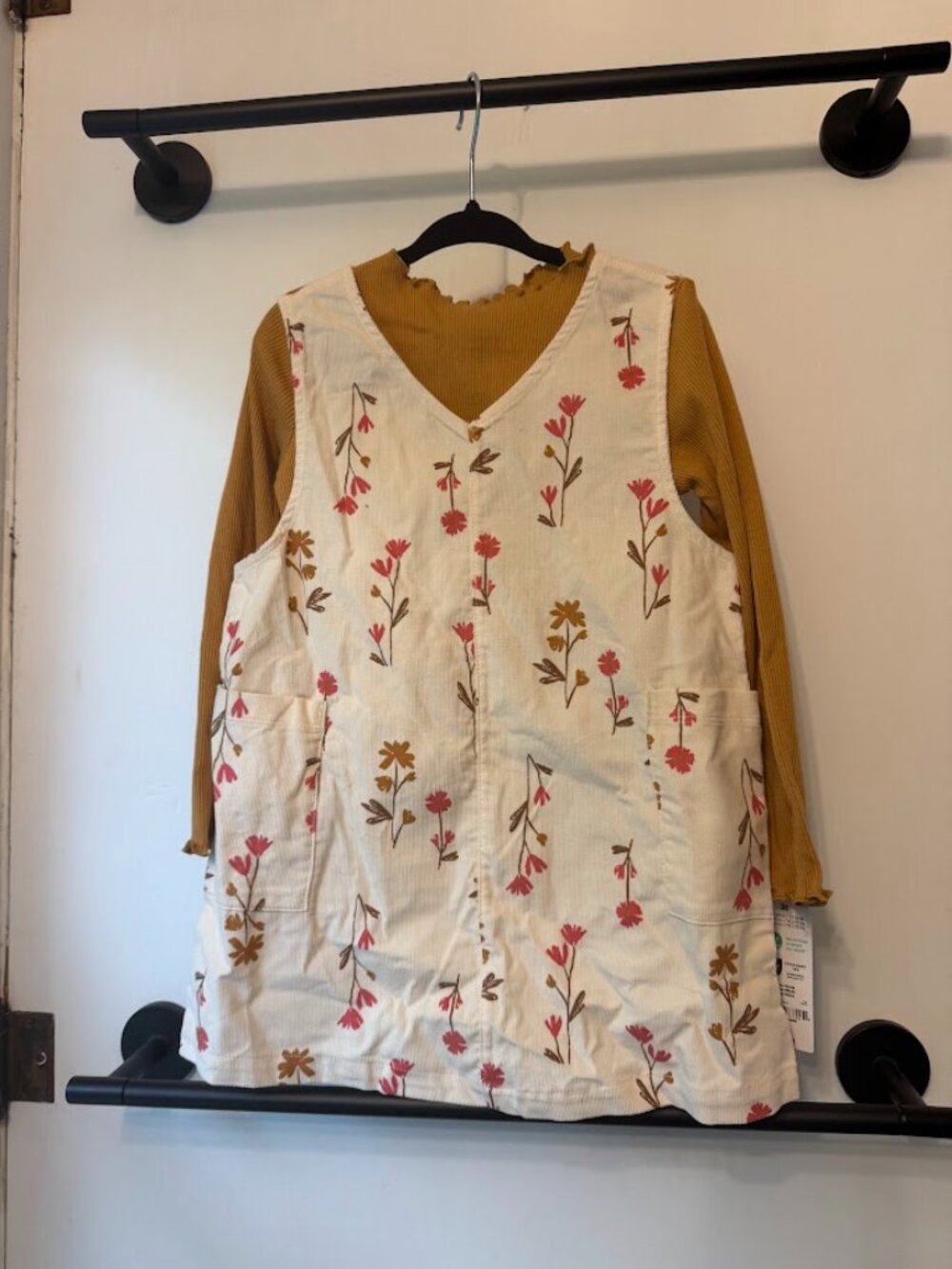 Carter’s Girls Corduroy Floral Jumper Dress Set – 3T – New With Tags